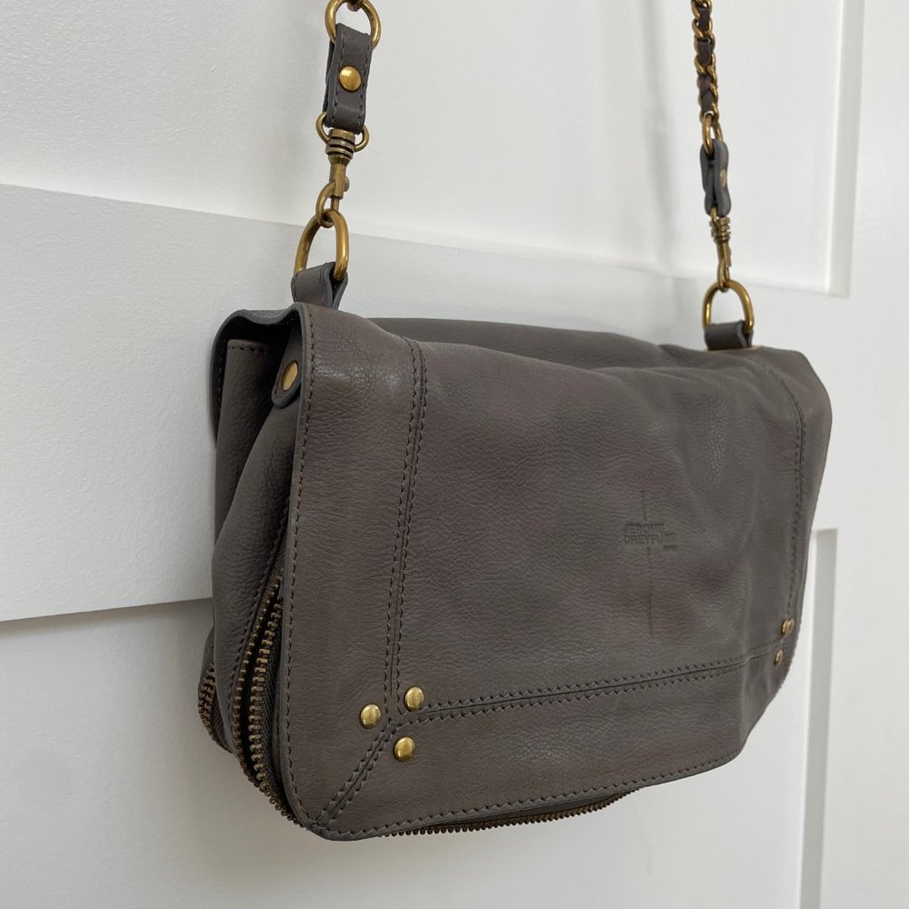 Jerome Dreyfuss Goatskin Leather BOBI shoulder bag purse crossbody - EUC - Grey